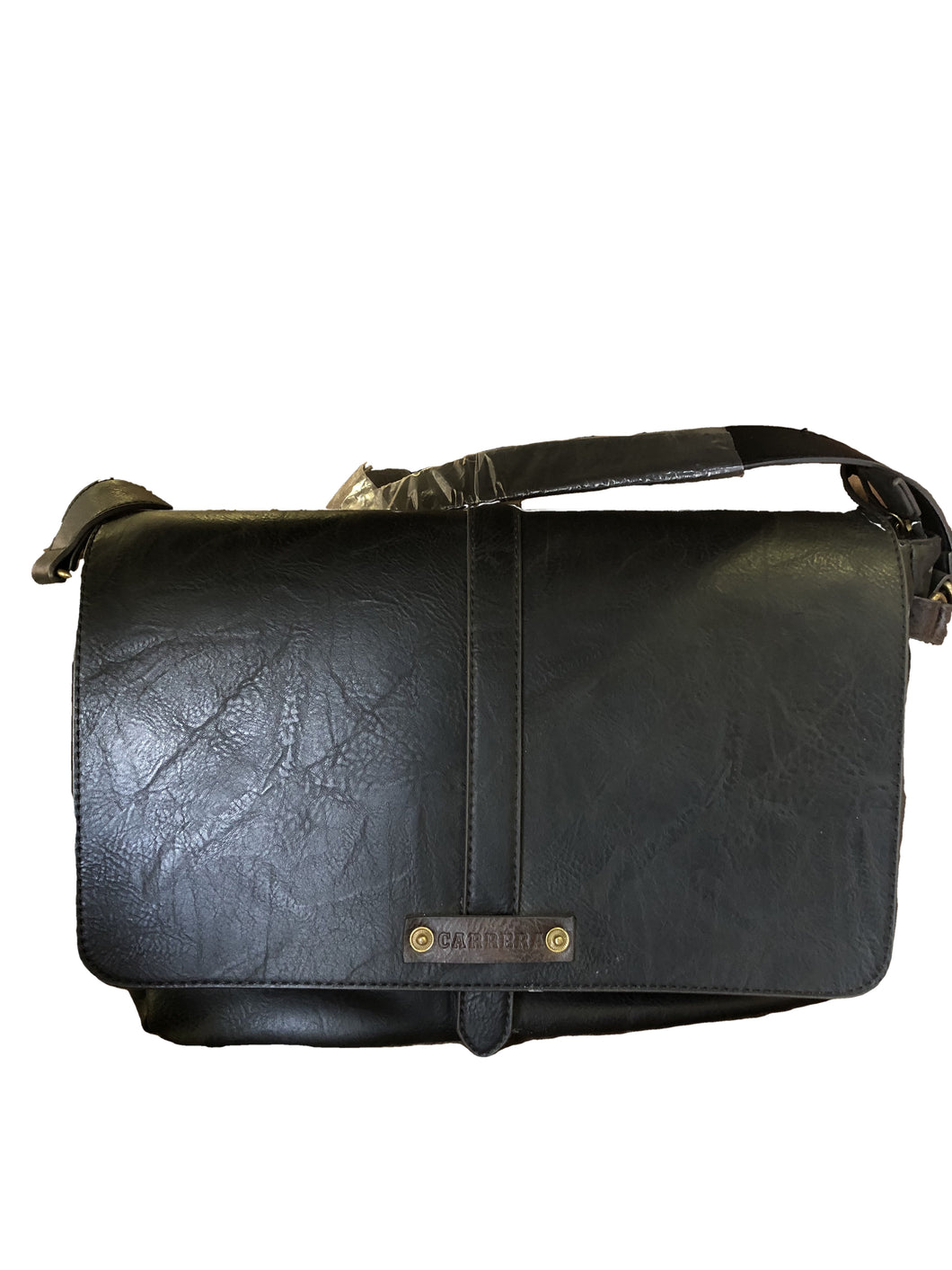 Borsa a tracolla nera in pelle