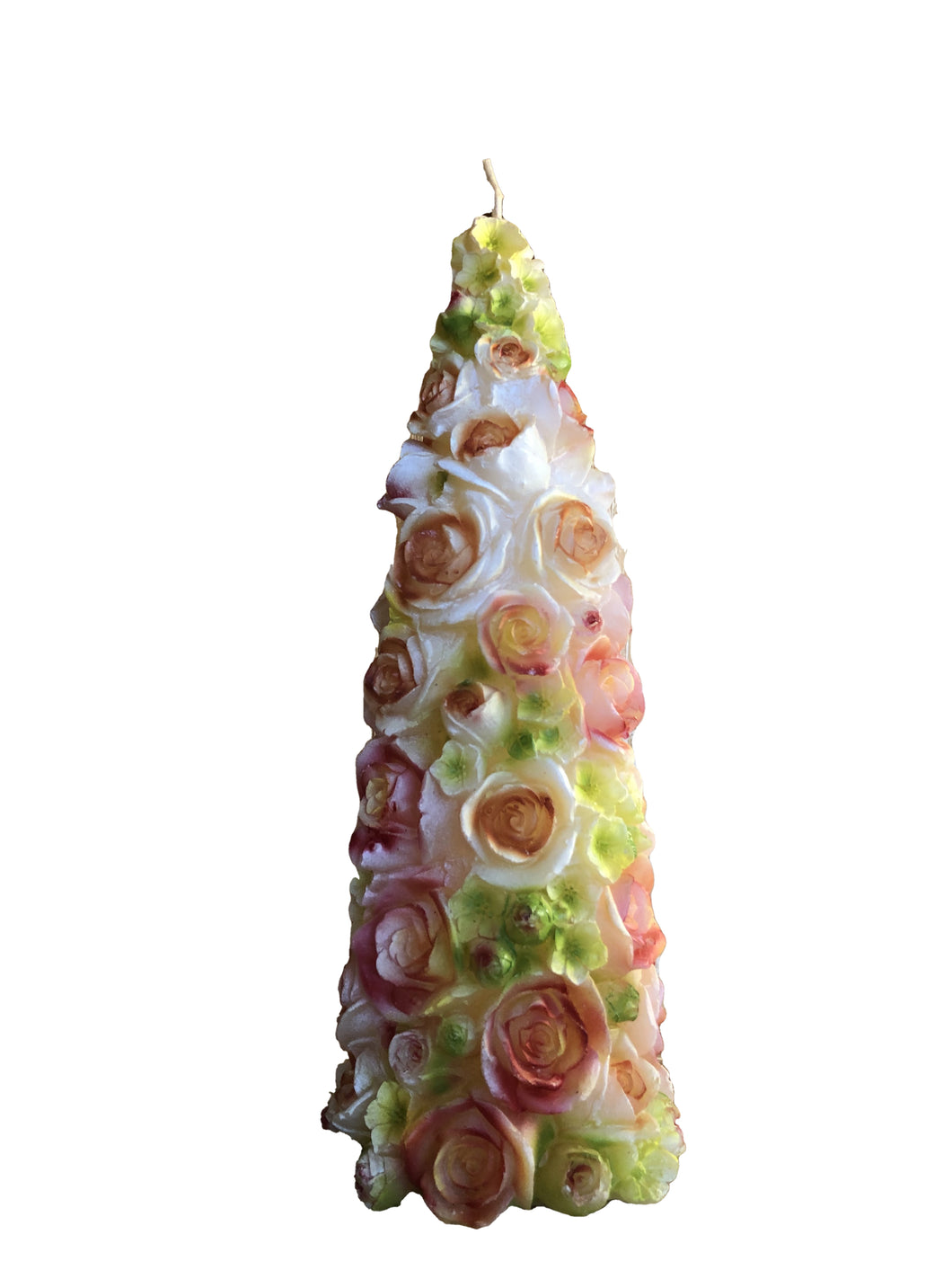 Candela a forma di albero con fiori