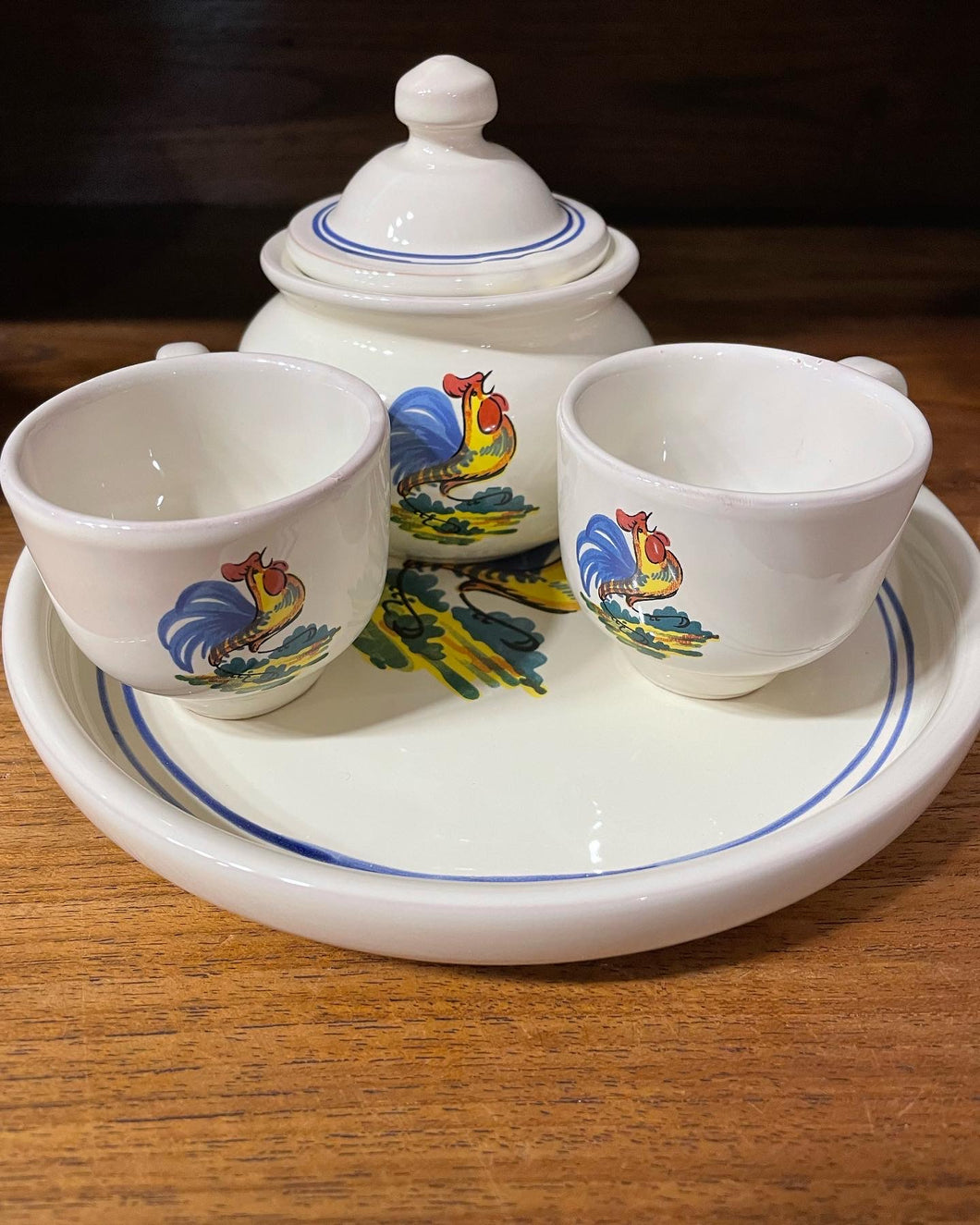 Set tazzine, piatto e porta zucchero
